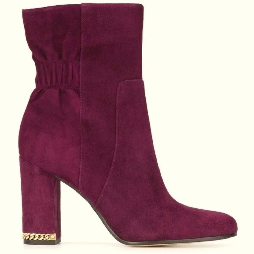 MICHAEL KORS SUEDE burgundy DOLORES BOOTS